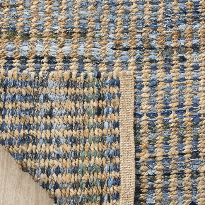 Highland Dunes Parkman Handmade Flatweave Natural/Blue Rug & Reviews